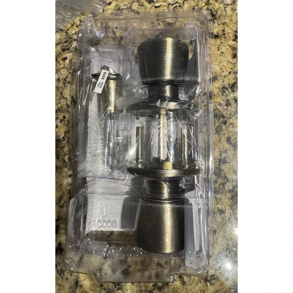 ReliaBilt Gallo Keyed Entry Door Knob Lock Set, Antique Brass Finish, Keys